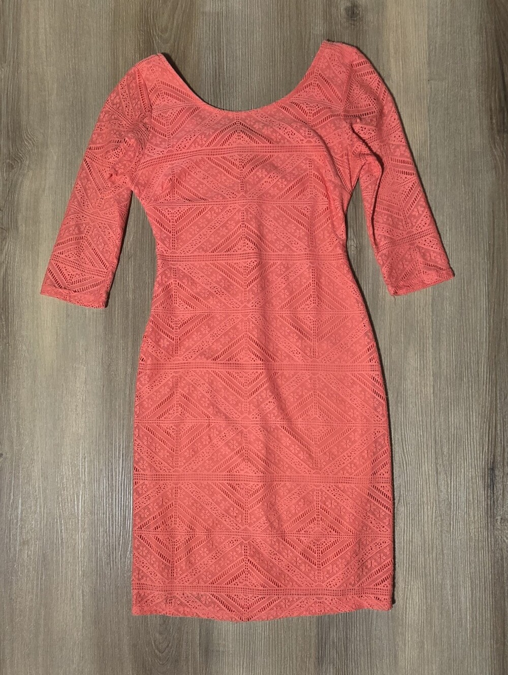 Persaya Coral Lace Midi Dress